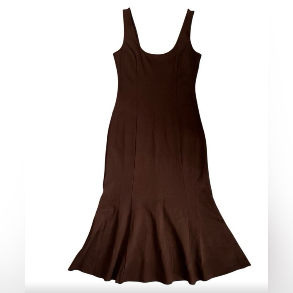 NWT L'AGENCE “Bisous” Chocolate Cocoa Midi dress